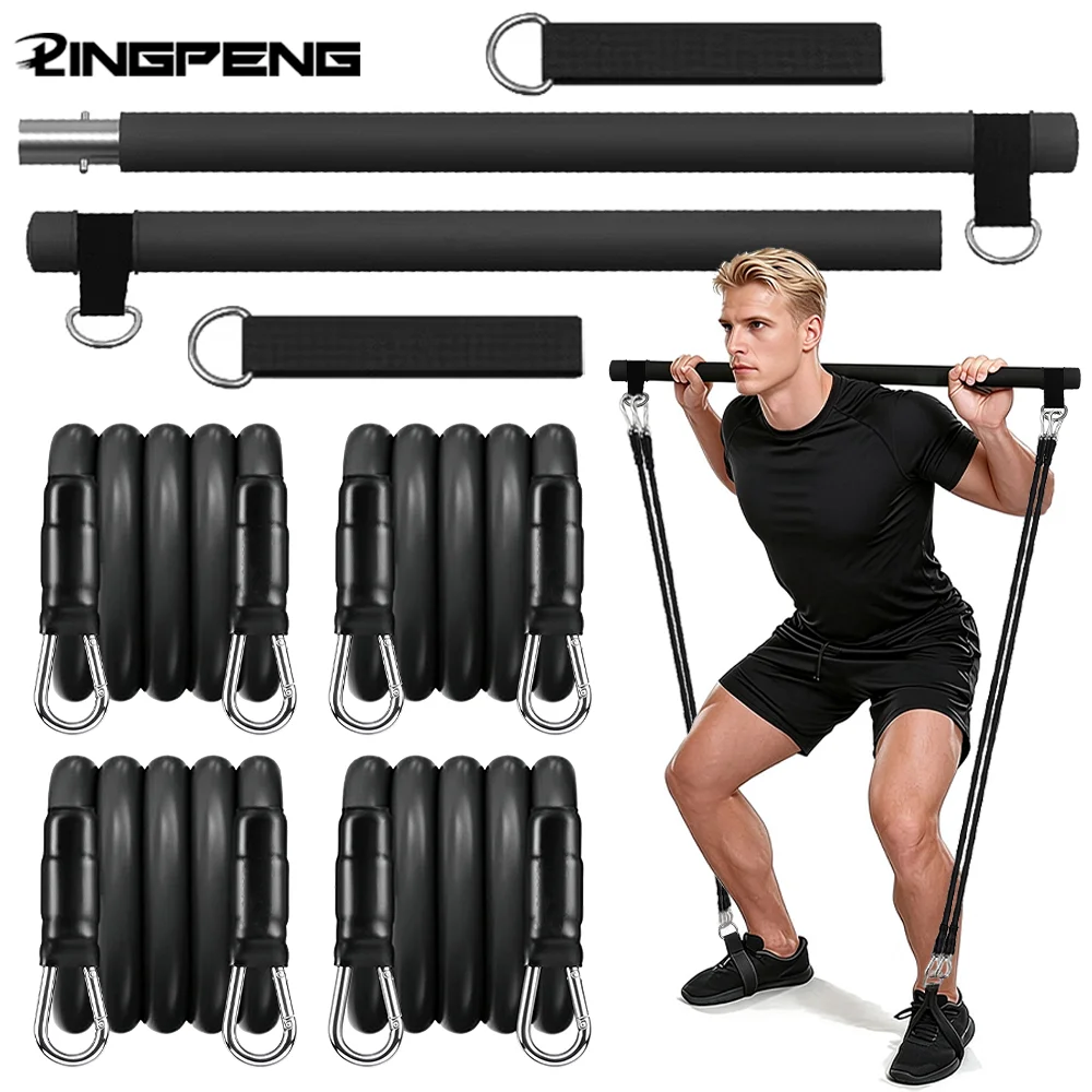 Multi Functional Tension Rope Pilates Stick Set Fitness Stretcher for Household Abdominal Stretching Training