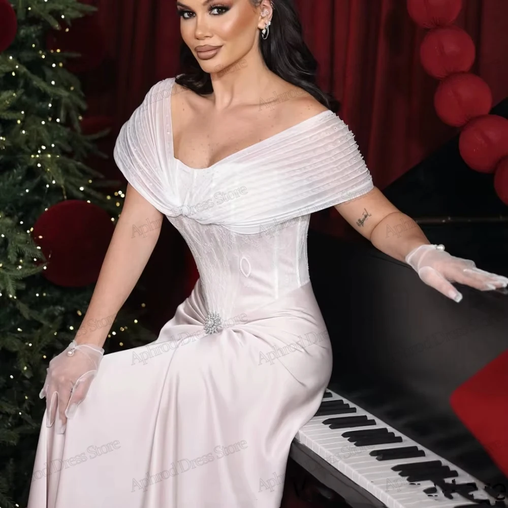 Graceful Wedding Dresses Satin Bridal Gowns Off The Shoulder Robes For Formal Party Simple Vestidos De Novia Customized 2026