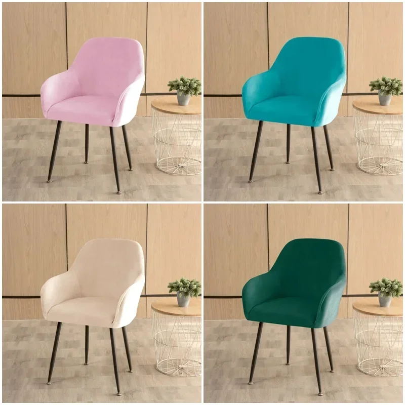 Velvet High Arm Chair Cover Elastic Dining Chair Slipcovers Washable Office Rocker Chairs Covers Wedding Home Decor Seat Cover