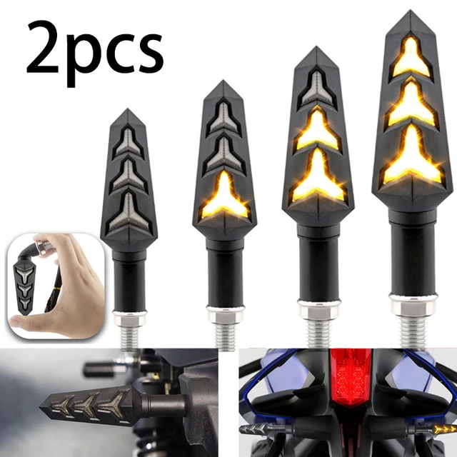 Motorcycle Led Turn Signal Lights Bendable Flowing Water Motorbike Indicator Blinker Moto Tail Lights Flashing Signal Lamp