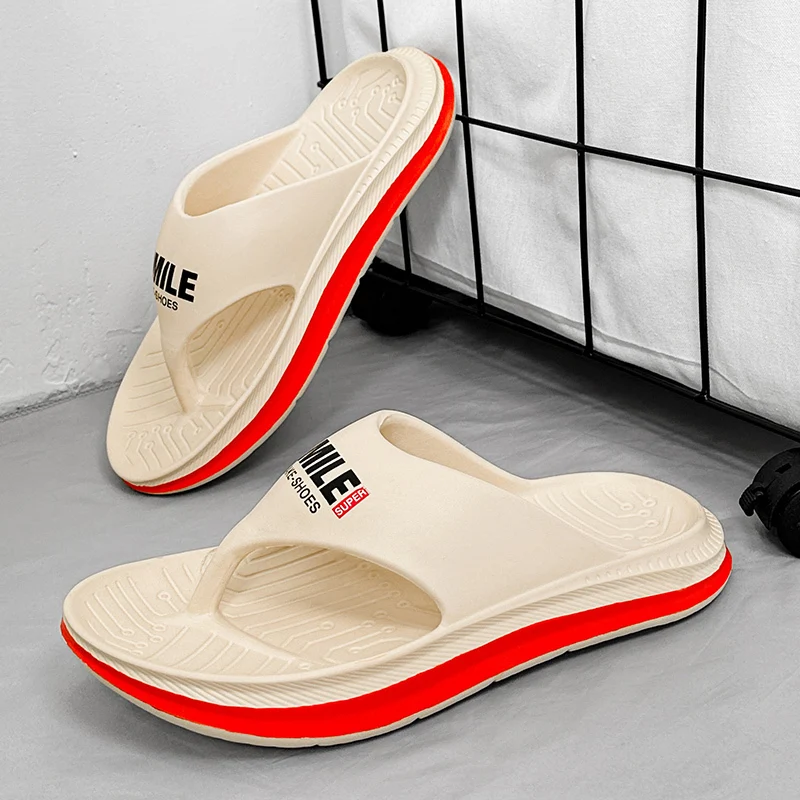 Summer Men Flip-flops Thick-soled Non-slip Man Sandals Outdoor Casual Shoes Light And Comfortable Beach Shoes New Mens Slippers