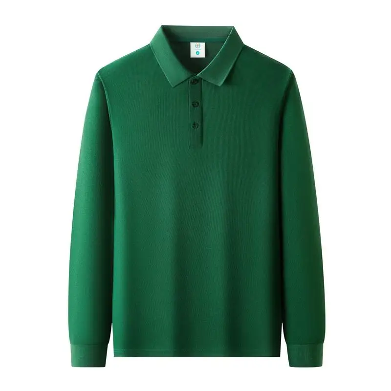 Men's Quick Drying 205g Long Sleeves Solid Color Polo Shirt Personalized Custom Print Logo Diy Company Work Clothes Workwear Top