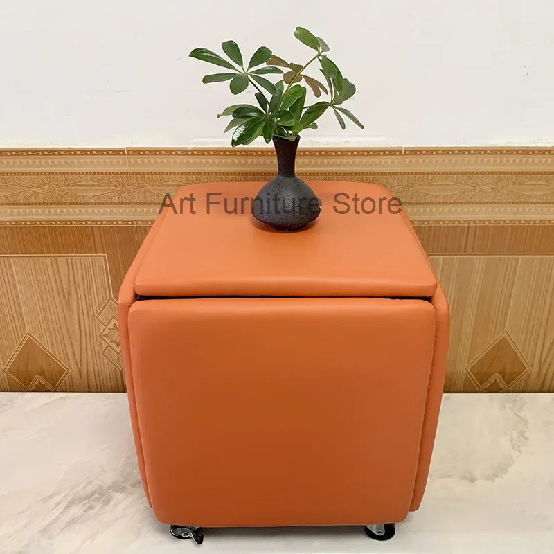 Modern New Design Nesting Folding Sofa Chairs 5 in 1 Sofa Stool Hidden Seats Foldable Ottoman Stools with Metal Legs Cube Chair