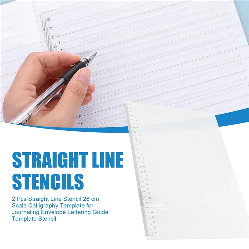 AED6-2 Pcs Plastic Straight Line Stencil Template For Journaling