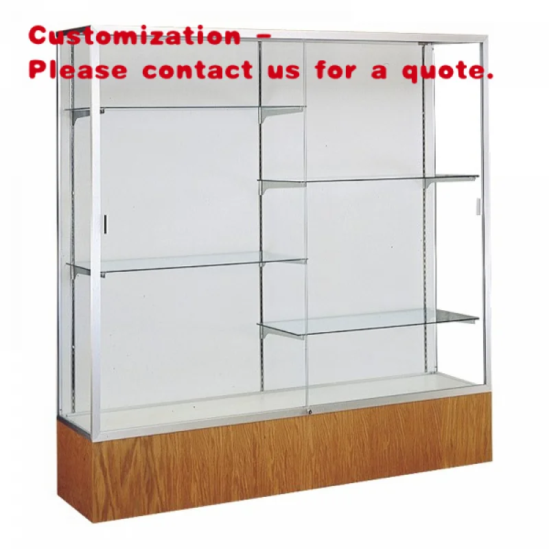 custom.KEWAY Retail Stores Aluminum Framed Glass Display Custom Design MDF Wooden Glass Cabinet