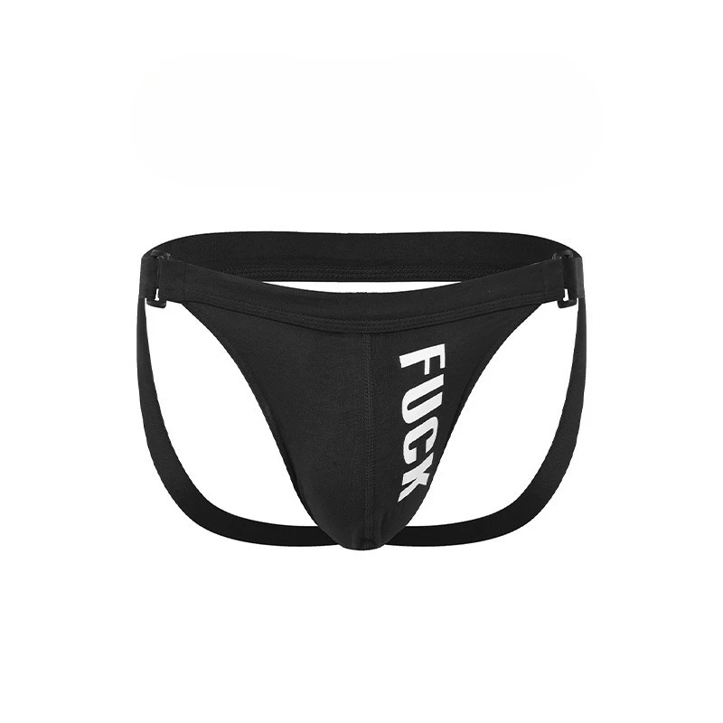 Men's Panties Letter Printed Thong Breathable Jockstrap Backless Underwear Elastic U Convex Pouch Lingerie Underpants