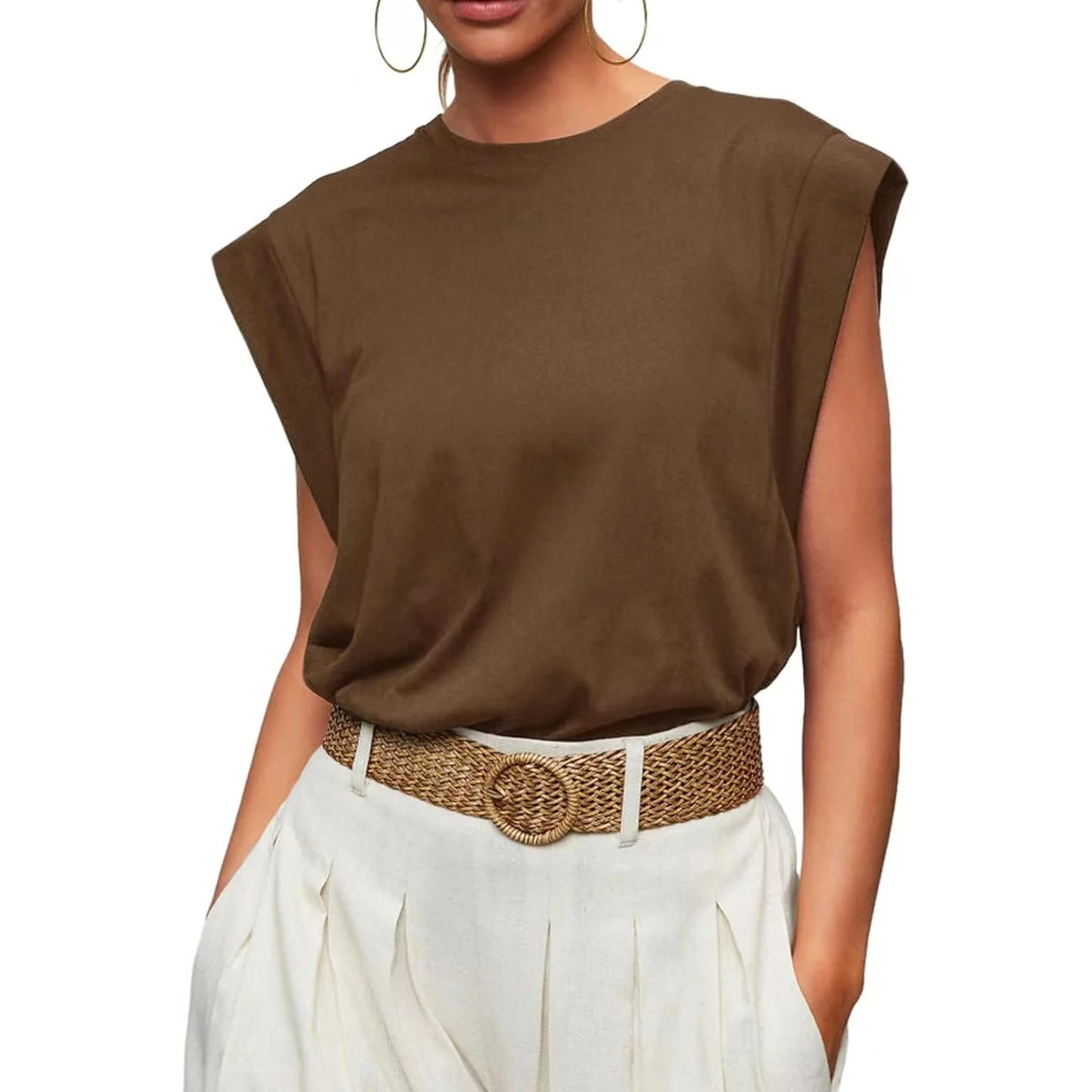 

Loose round Ne ort Sve T-irt Summer New Sle Striped Color Casual Women's Modern Faion Cotton Blend Top