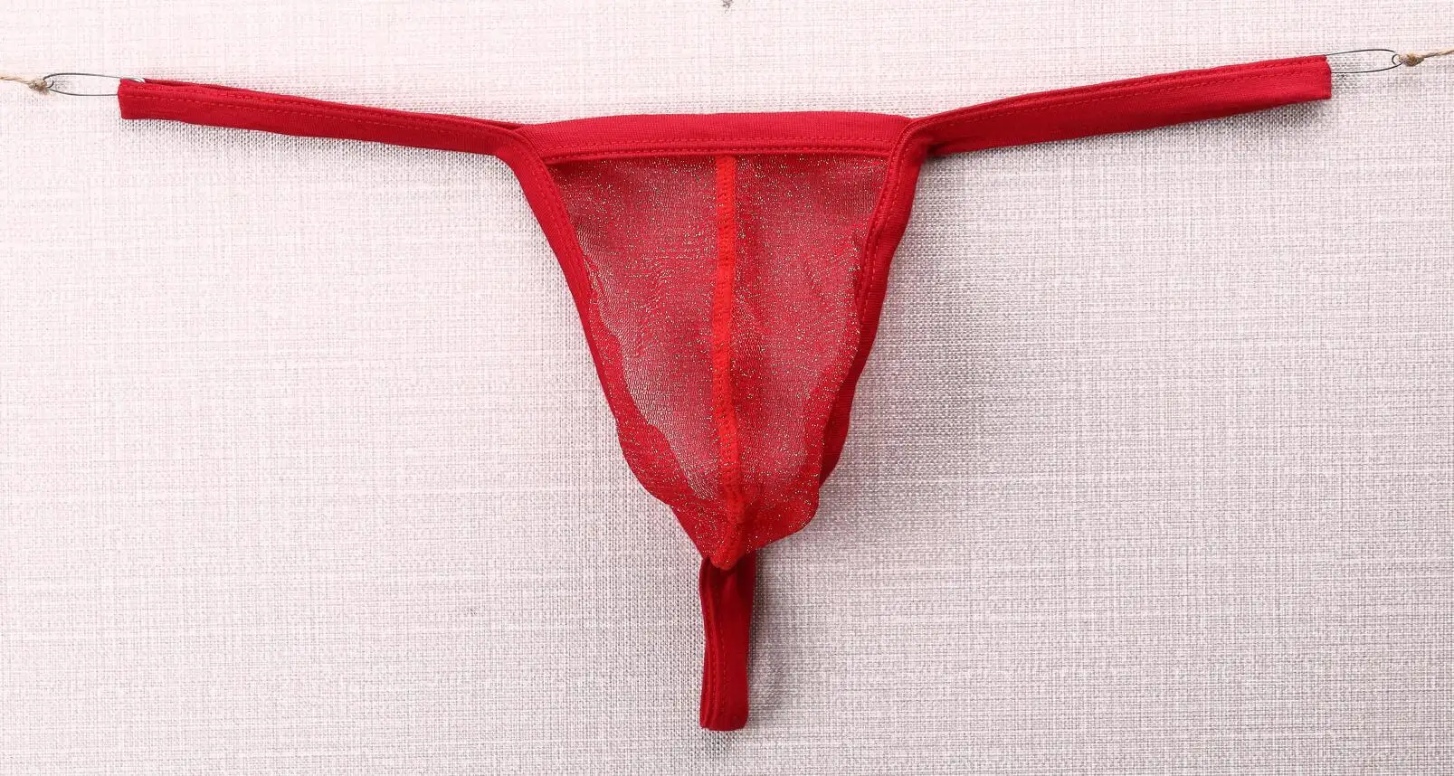 2025 ملابس داخلية للرجال منظور أوروبي وأمريكي حقيبة شبكية رفيعة منخفضة الخصر سراويل T واحدة E080