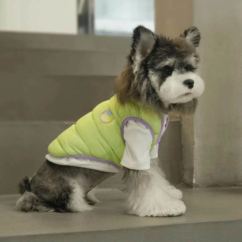 

White Blue Button-up Warm Thick Vest Sausage Dogs Winter Stripe Jacket Fashion Wiener Dog Clothes Windproof Coat for Dachshund