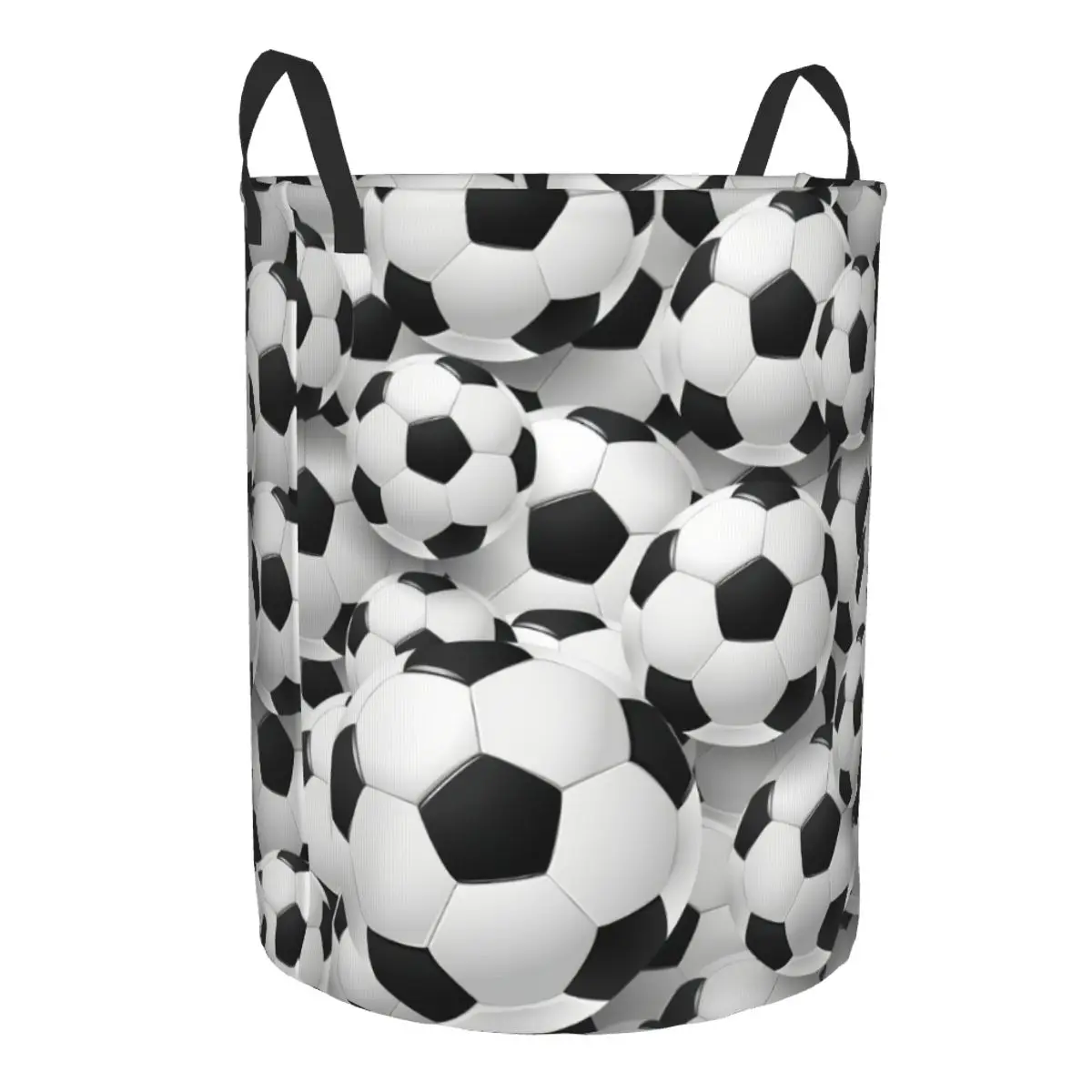 Custom Cool Soccerly Footbally Print Laundry Basket Foldable Large Clothes Storage Bin Baby Hamper