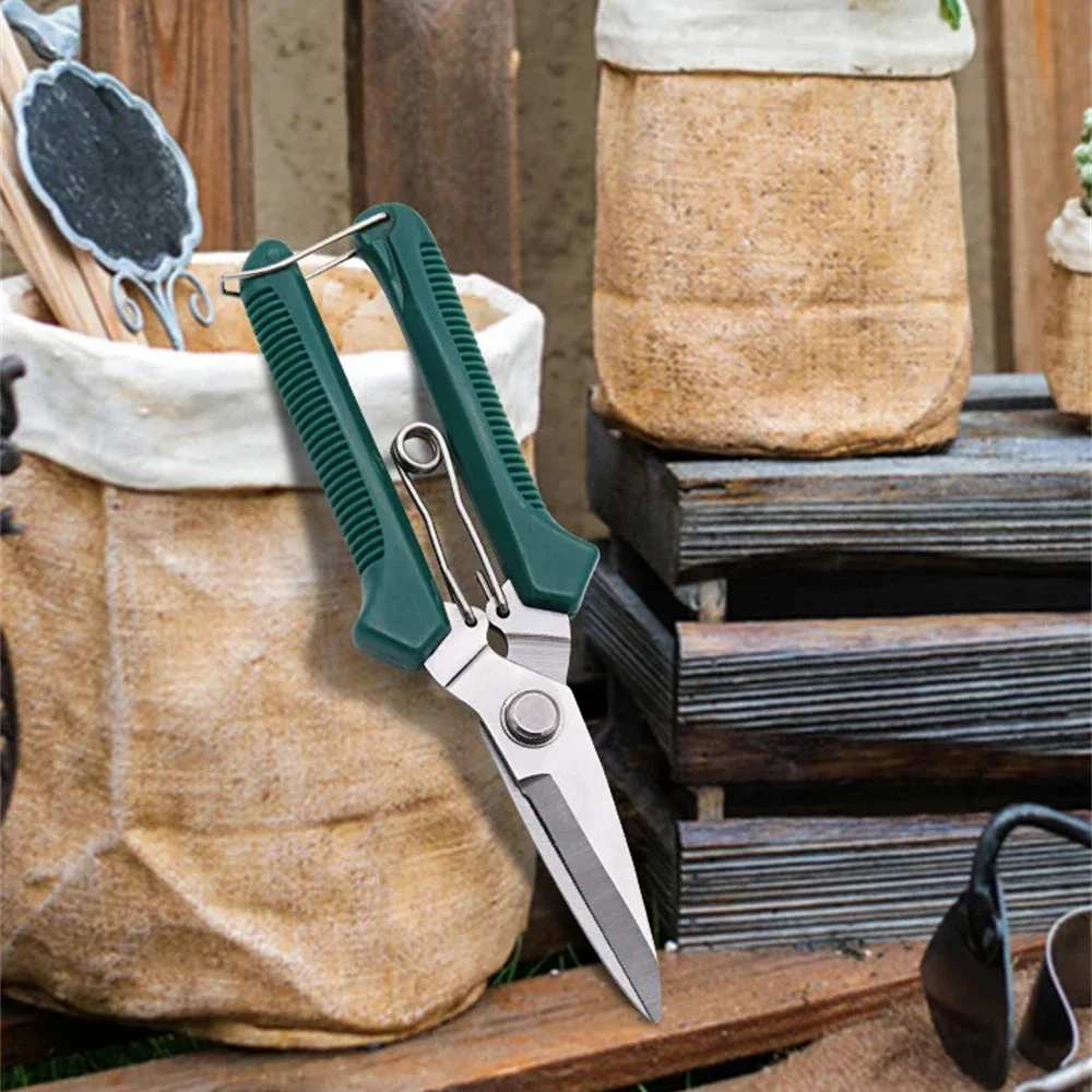 190 مللي متر مستقيم رئيس تشذيب المقصات عدم الانزلاق مقبض الفولاذ المقاوم للصدأ Outils دليل المنزلية بونساي حديقة مقص Pruing القص #3