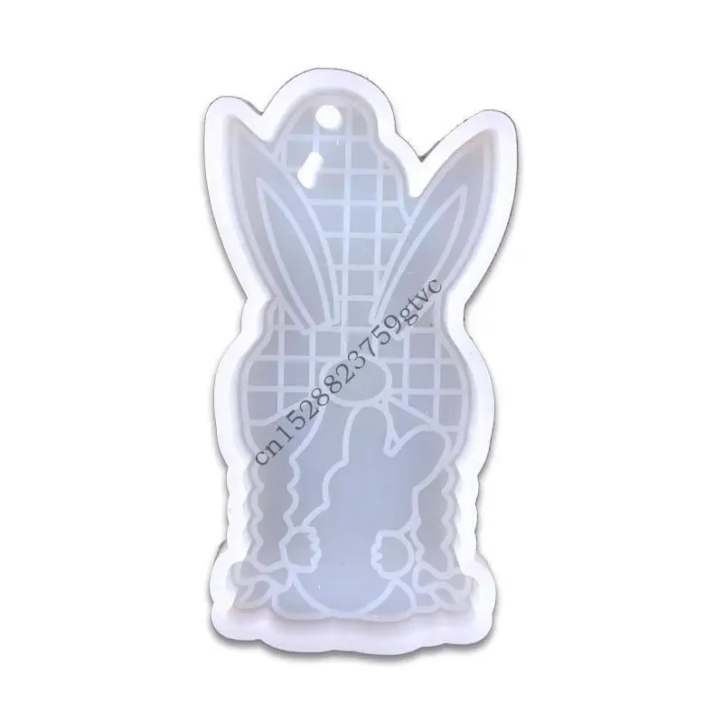 

D0UF Silicone Easter Gnome Rabbit Keychain Mold Epoxy Mould for Keys Decoration