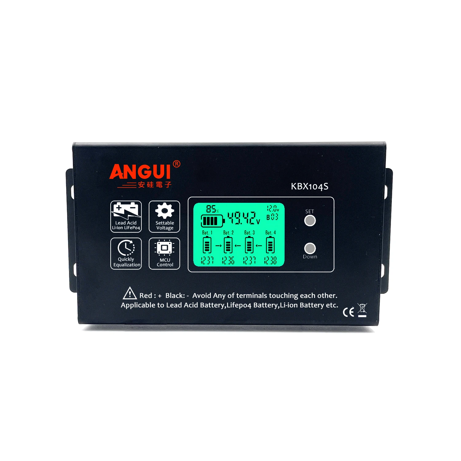 ANGUI Battery Equalizer KBX104S LCD 4S 12V 24V 36V 48V Connect Voltage Active Balancer Lead acid Batteries Monitor
