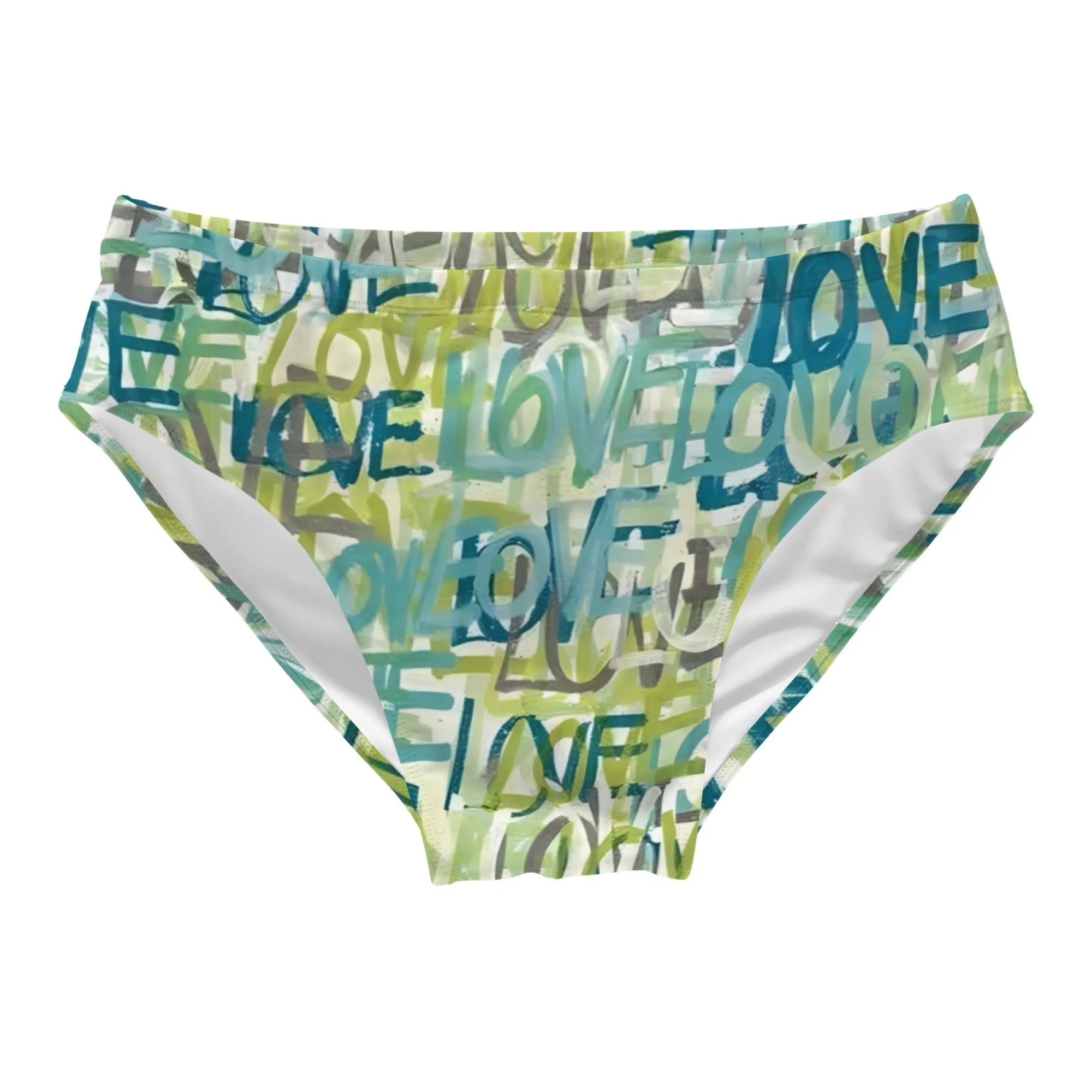 

Romantic Love Character Printed Men's Swim Trunks Beach Shorts Sexy Bikini Briefs Lightweight Breathable Swimwear Pool Fun Gift