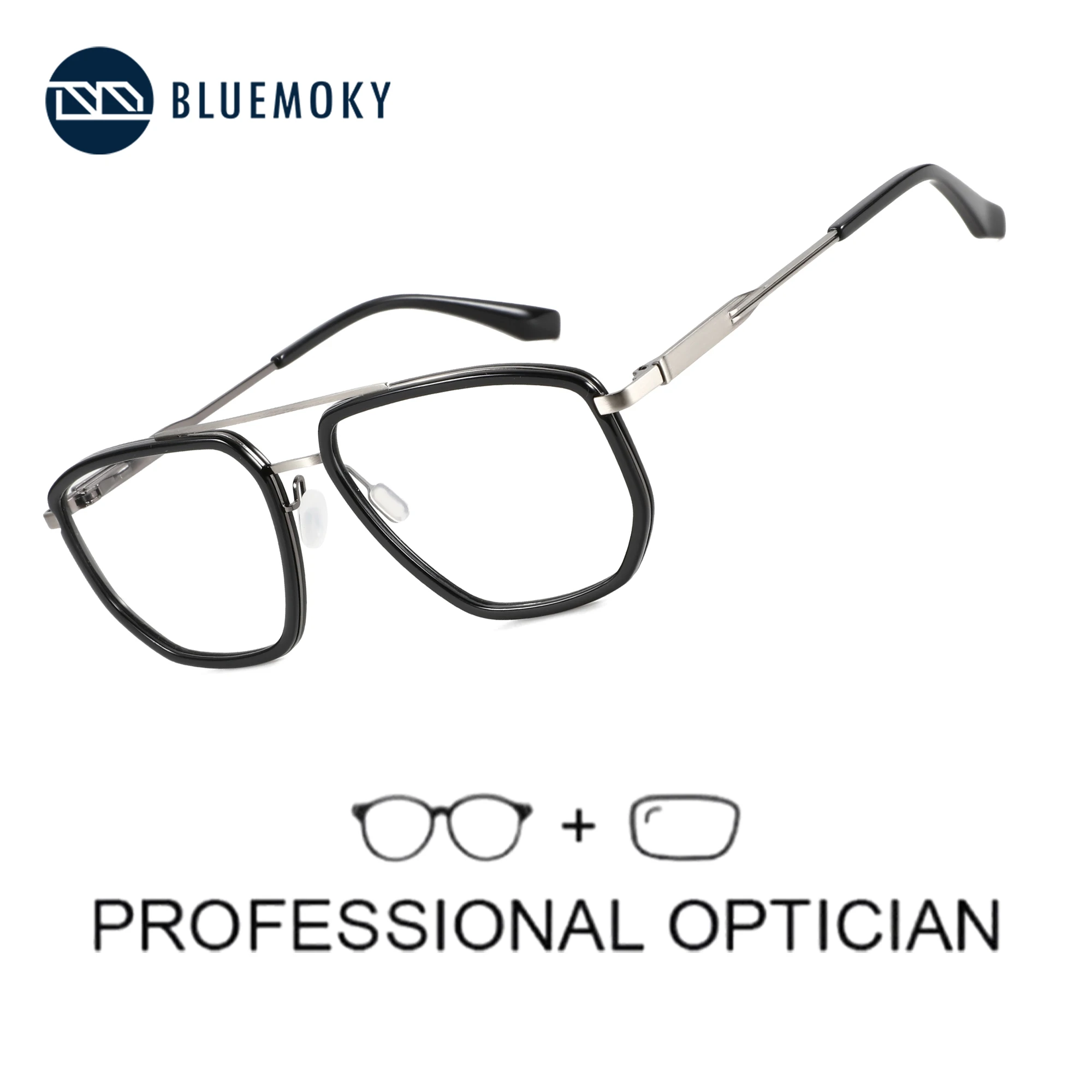 

BLUEMOKY High Quality Metal Aviator Prescription Glasses Progressive Eyeglasses Men Myopia Photochromic Optical Eyewear