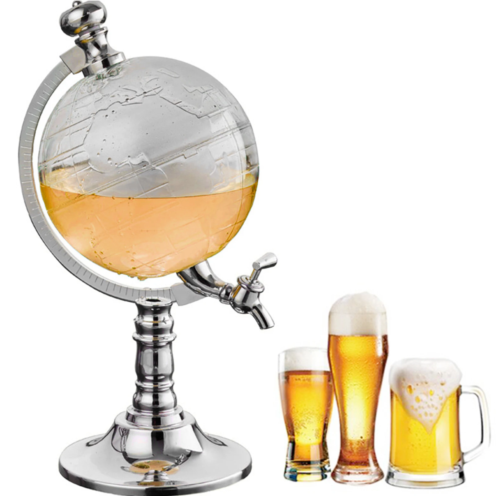 Whiskey Decanter Globe World Wine Dispenser Liquor Scotch Wine Spirits Rum