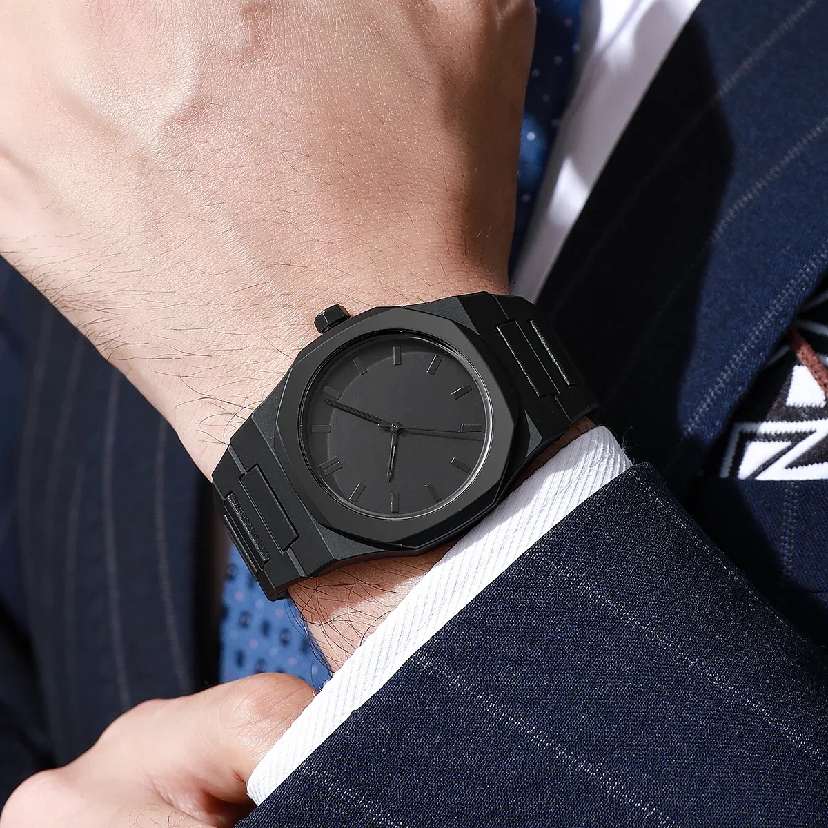 Black Business Arabic Numerals Creative Military Quartz Sports Watch