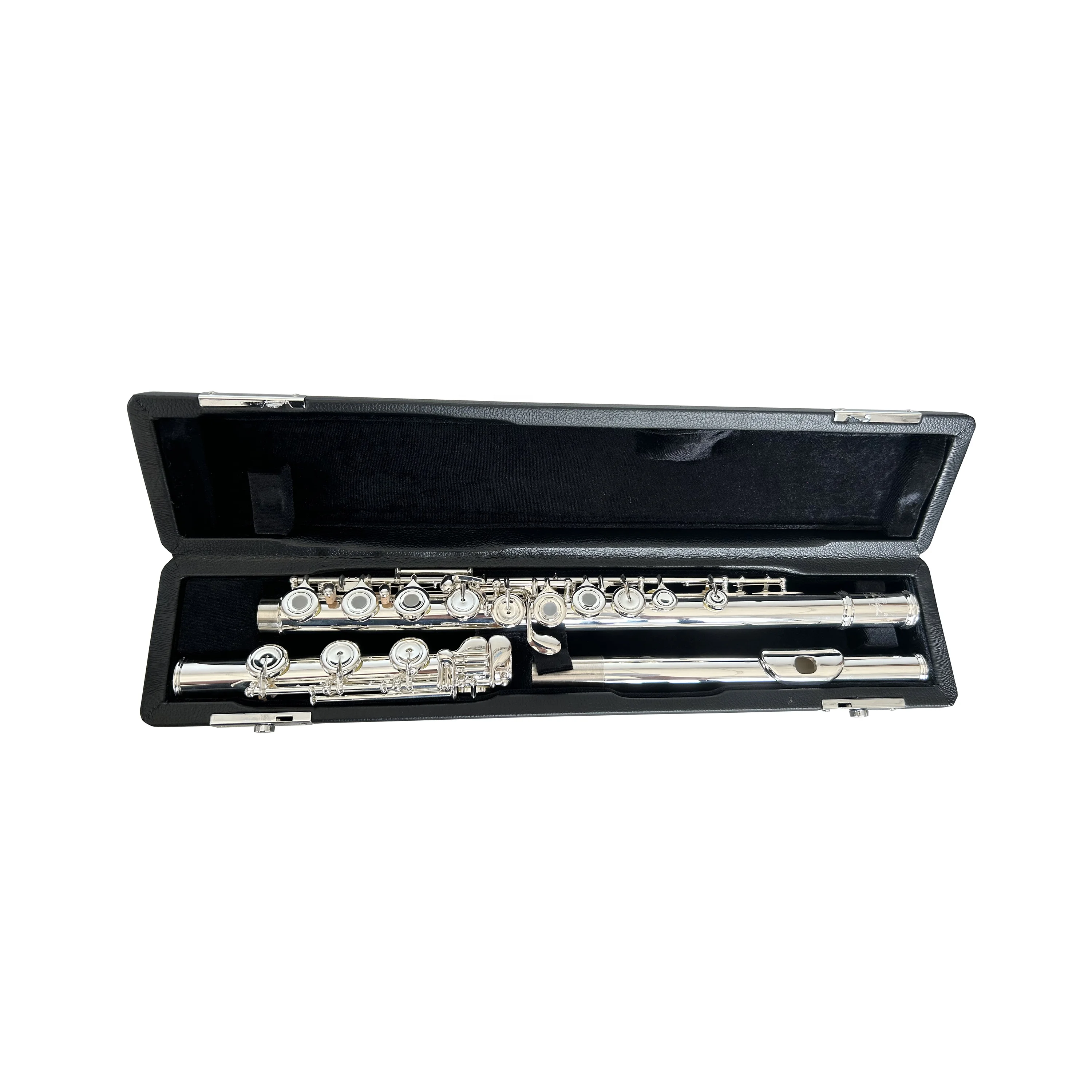 Silver Open Hole 16 Holes C Key Flute Woodwind Musical Instrument For Beginner Band Rehearsal Stage Show And Grading Performance