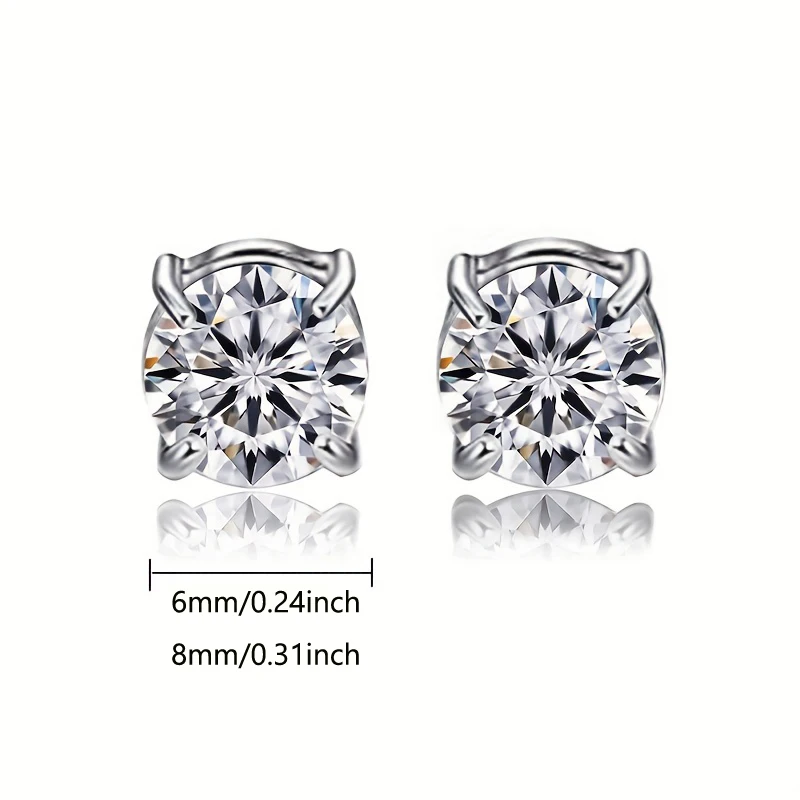 2pcs Women Men Stainless Steel Cubic Zirconia Magnetic No Piercings fake Stud Earrings Ear Clip For Men Women Daily Wear Jewelry