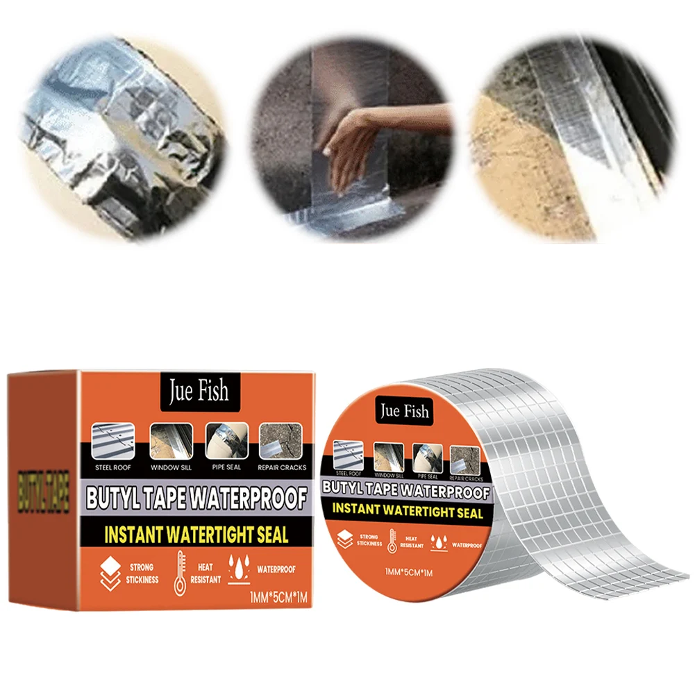 Бутиловая лента Водонепроницаемая бутиловая уплотнительная лента Алюминиевая фольга Бутилкаучуковая лента для ремонта автофургонов Уплотнение оконных лодок и труб