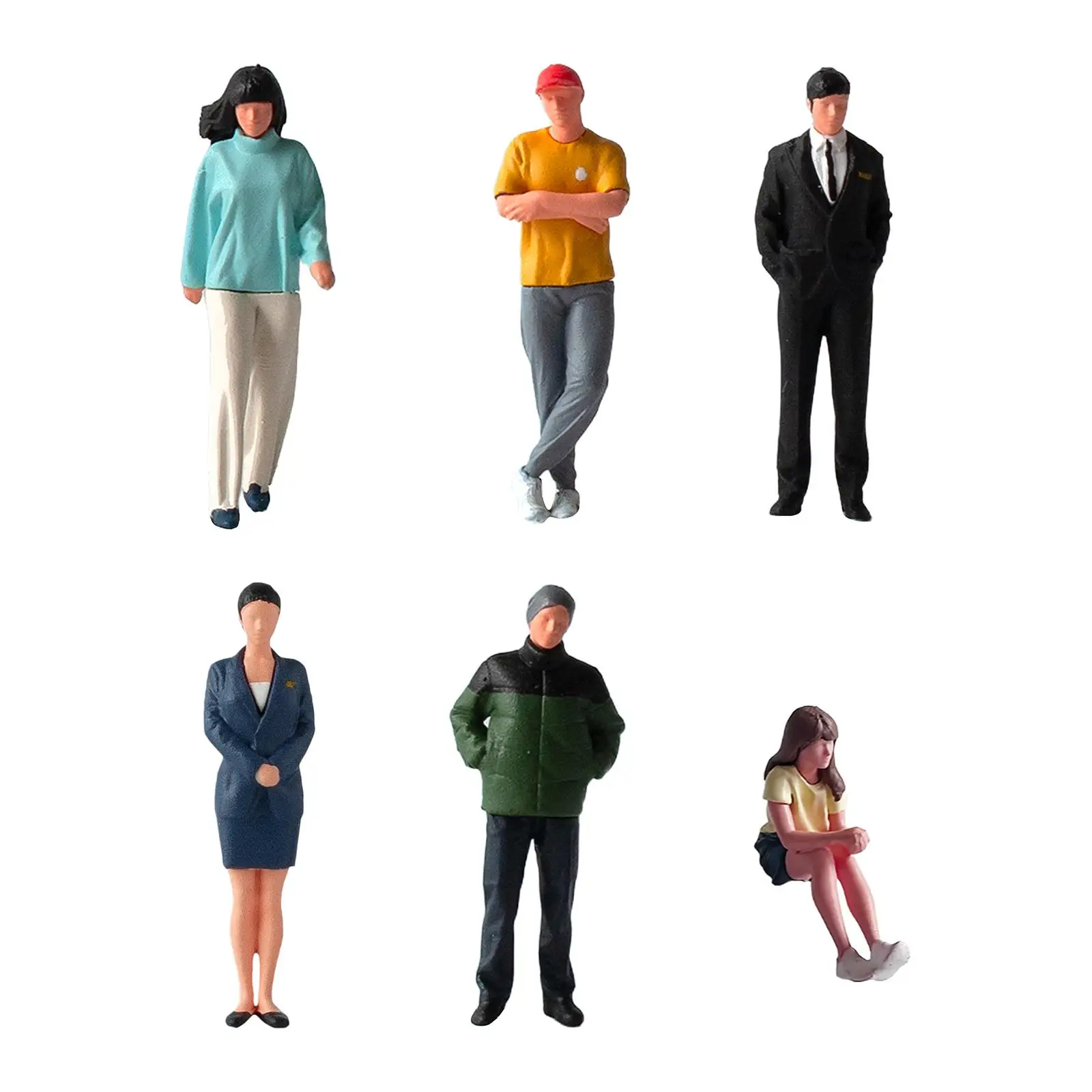 Diorama 1:64 People Figurine Collectible Stimulated Resin Mini Figure Model for Micro Landscape Sand Table Miniature Projects