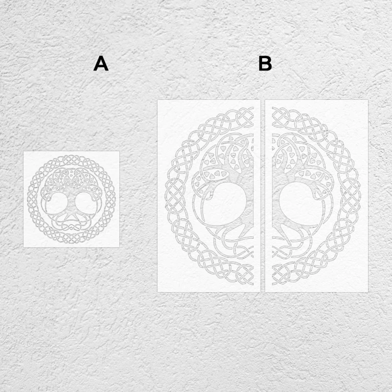 50cm - 90cm Stencil For Painting Wall Decorative Plaster Template Brick Drawing Decor Paint Mandala Celtic Tree Of Life S494