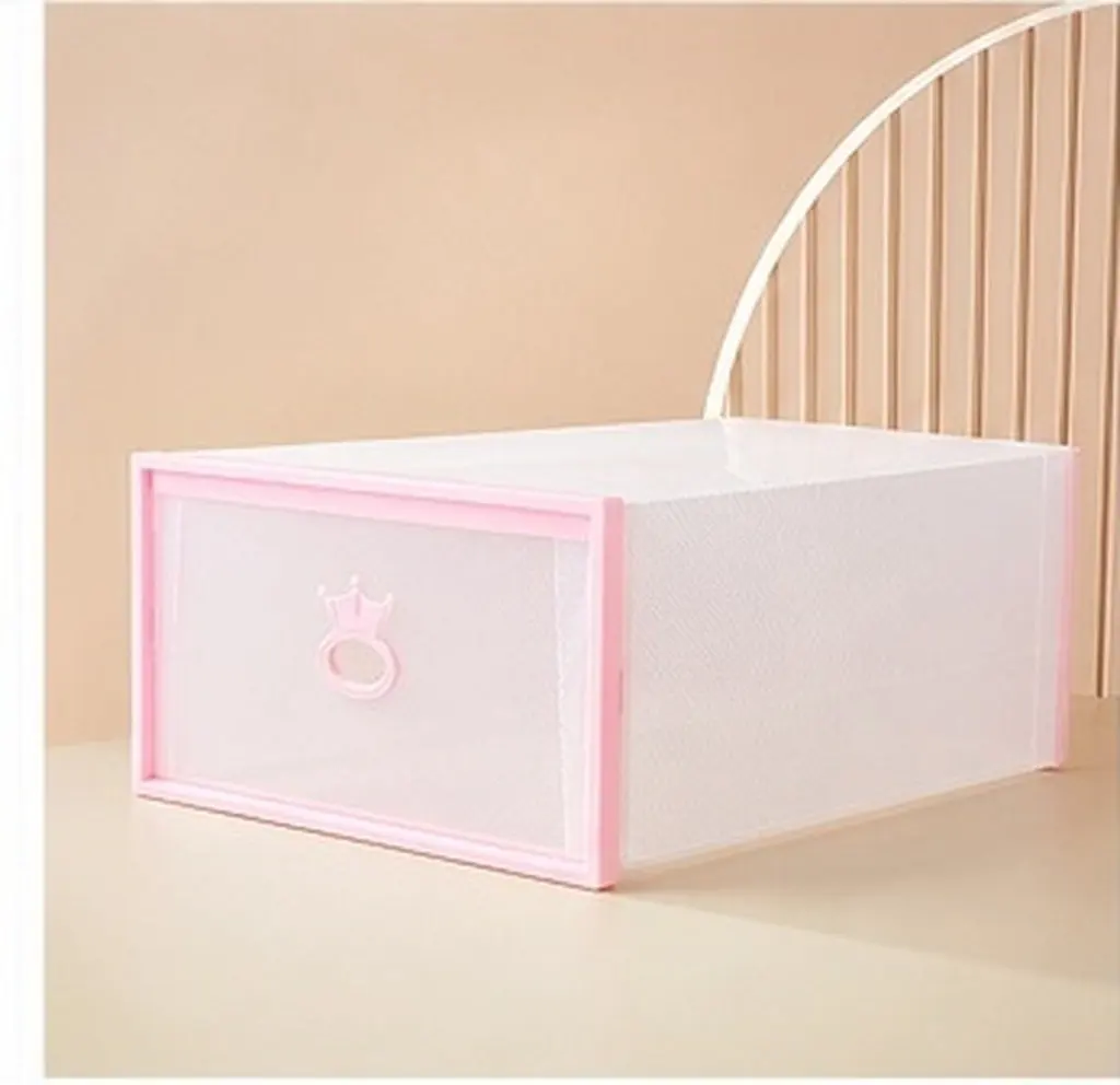 Thickened Transparent Plastic Shoe Storage Box Drawer Type Stackable Portable Foldable Organizer with Visual Window Large