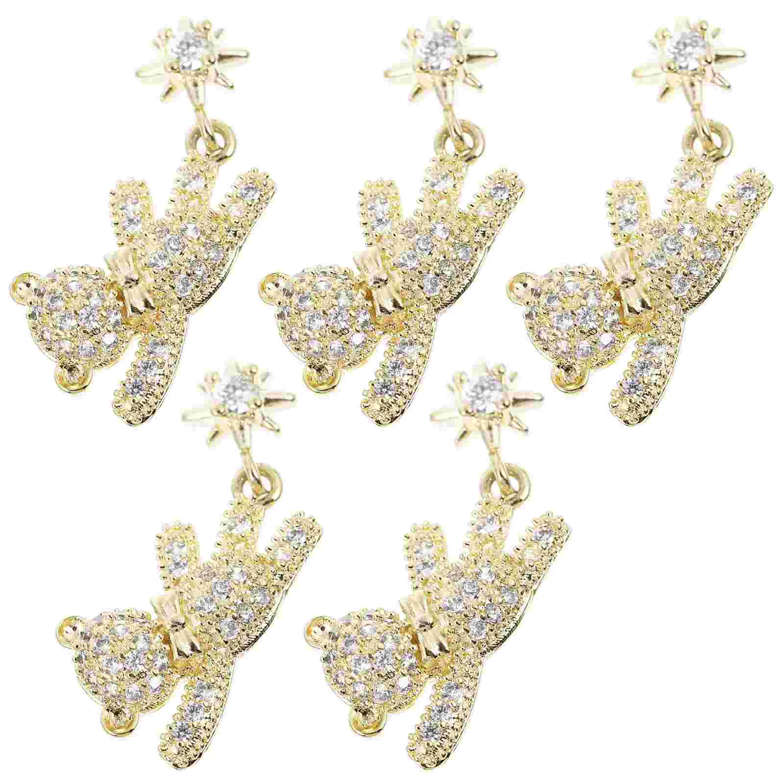 

5 Pcs Nail Drill Manicure Photo Decor Supplies Charms Brand Parts 2023 Decoden Stickers for Rhinestones Nails Korean