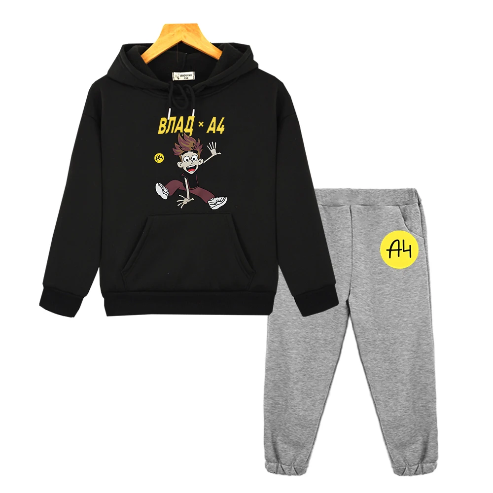 Vlad A4 Autumn girls boys Hooded Sets Fleece sweatshirt  y2k sudadera мерч а4 Lamba anime hoodie pullover kids boutique clothes