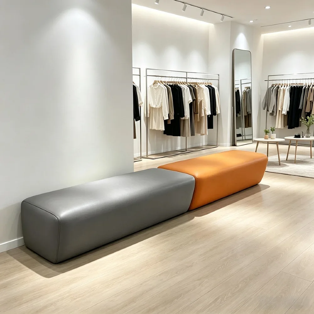 Resting area Sofa Kindergarten Center corridor Waiting chair Long strip seat Clothing shoe changing stool