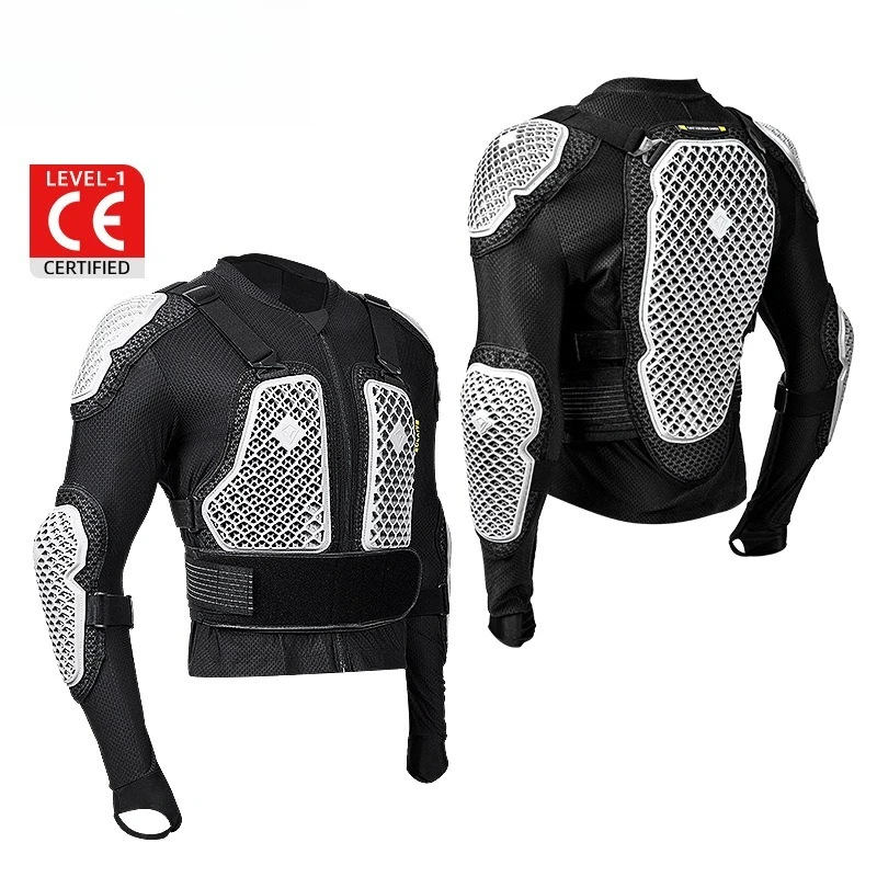 Combinaison de moto tout-terrain, veste blindée de moto avec protection de la poitrine et ensemble pantalon, veste de course de moto