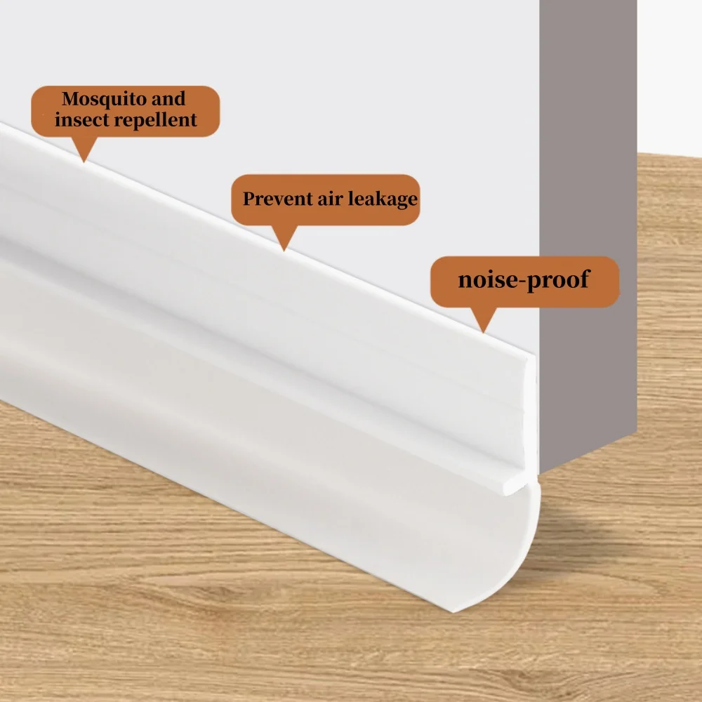 Sound Proof Self-Adhesive Door Bottom Seal Strip Thickened Windproof Dustproof Gap Filling Tape Rubber Door Crack Weatherstrip