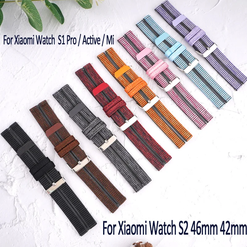 เปลี่ยนสายรัดข้อมือสำหรับ Xiaomi นาฬิกา S2 46มม.42มม./S1 Pro / Active / Mi นาฬิกาสี2 22มม.สายคล้องคอสร้อยข้อมือ Correa