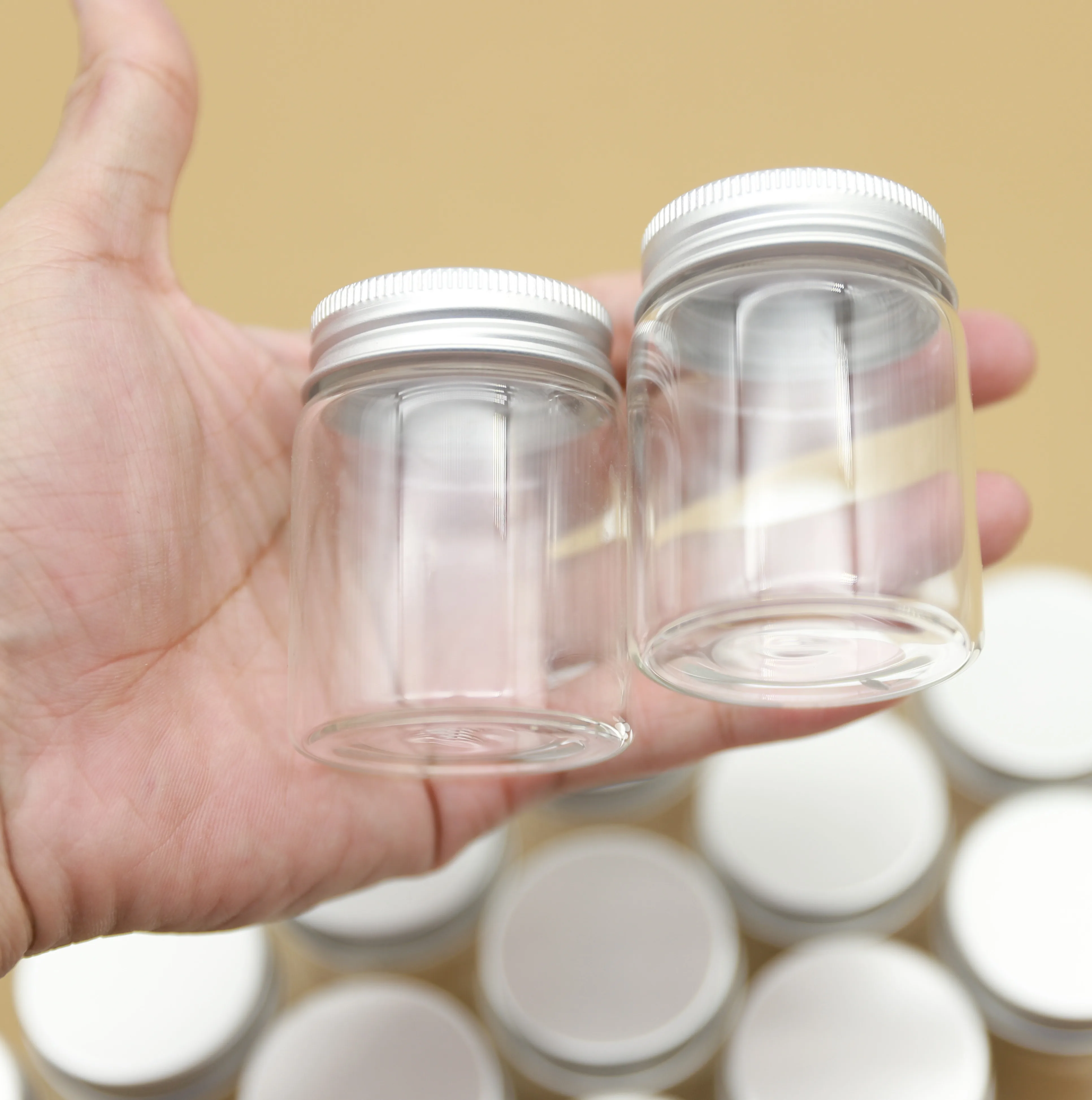 6 PCS 60ml Sealed Spice Jars with Aluminum Lid 47x60mm Airtight Kitchen Storage Bottles Herbs Tea  Dry Ingredients Containers