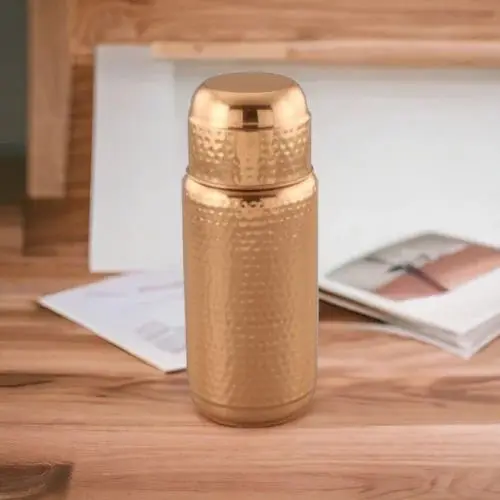 500ml Eco‑Friendly Copper Water Bottle, Full Etched Design, Portable Drink Container for Home & Office Application