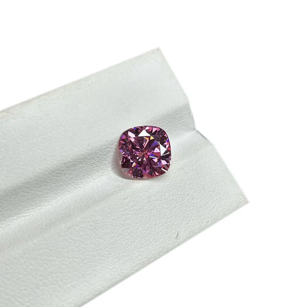 

VVS1 Pink 6x6mm 1 Carat Cushion Cut Moissanite Diamond Loose GRA Gemstone For Jewelry Making