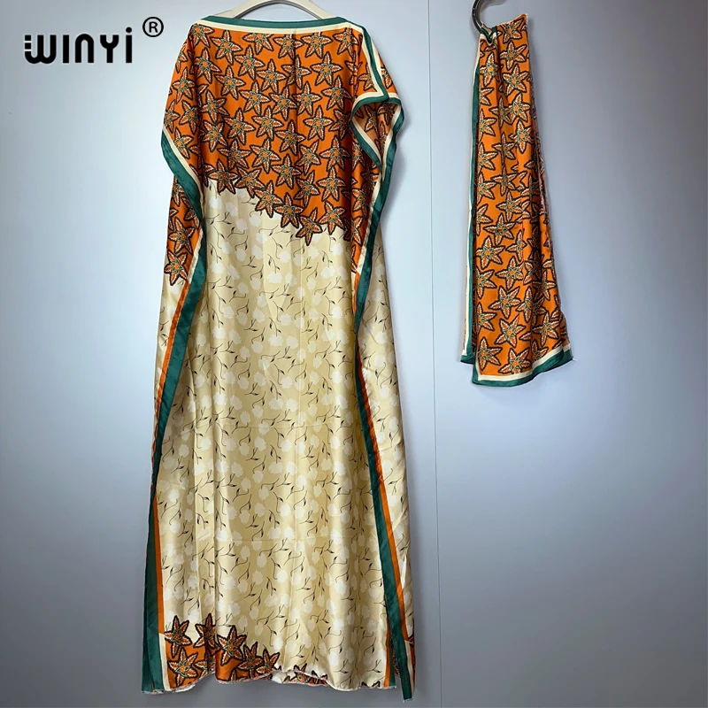 

WINYI african dresses for woman boho print dress with belt abaya dubai luxury traditional outfit muslim sets woman evening dress