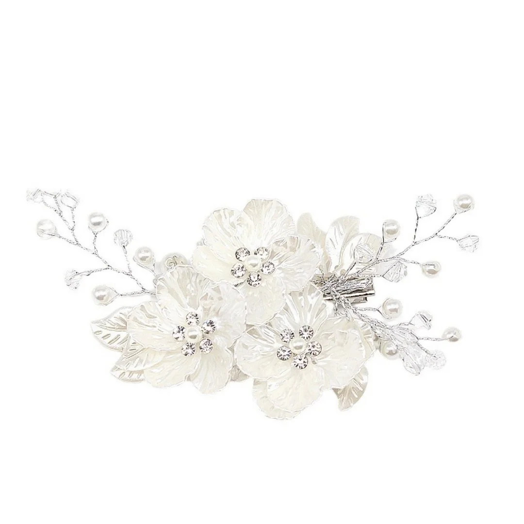 مشبك جانبي للعروس الأوروبية والأمريكية، غطاء رأس على شكل تاج، إكسسوارات من اللؤلؤ الأبيض، مشبك شعر لؤلؤي، زفاف علي بابا سريع البيع