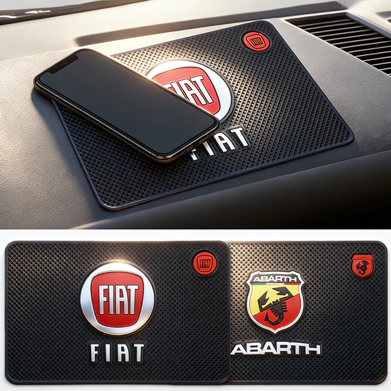 Tapete antiderrapante para painel de carro, almofada de armazenamento para chaves e telefone, para FIAT Abarth 500 Tipo FR Panda Argo Freemont Viaggio Bravo Punto Doblo