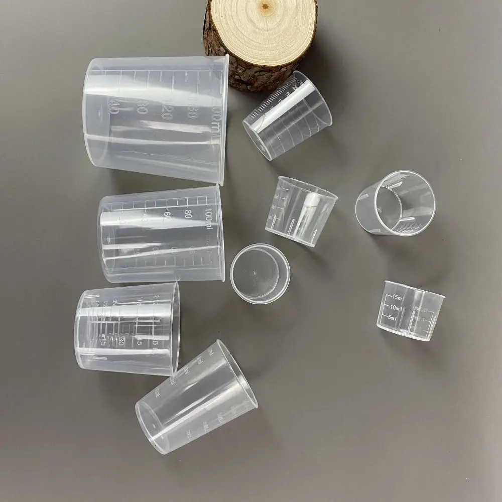 Mini Liquid Container Clear Graduated Measuring Cup Plastic Mini Measuring Jugs Graduated Scale Laboratory Beaker Kitchen Baking