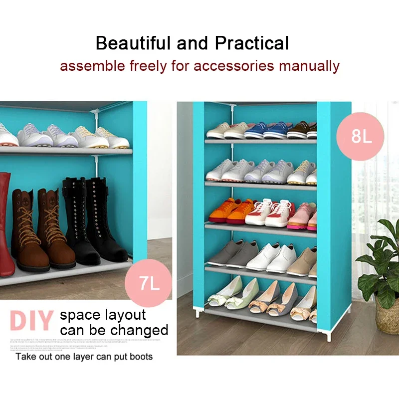 Plastic Space Saving Shoe Rack Shoes Organizer Bedroom Cabinet Shoe-shelf Chessure Furniture Shoerack Cabinets Cupboards Stool