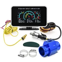 Medidor Digital multifunción Universal 3 en 1, voltímetro de presión de aceite y temperatura del agua, reloj de temperatura del coche con alarma personalizada