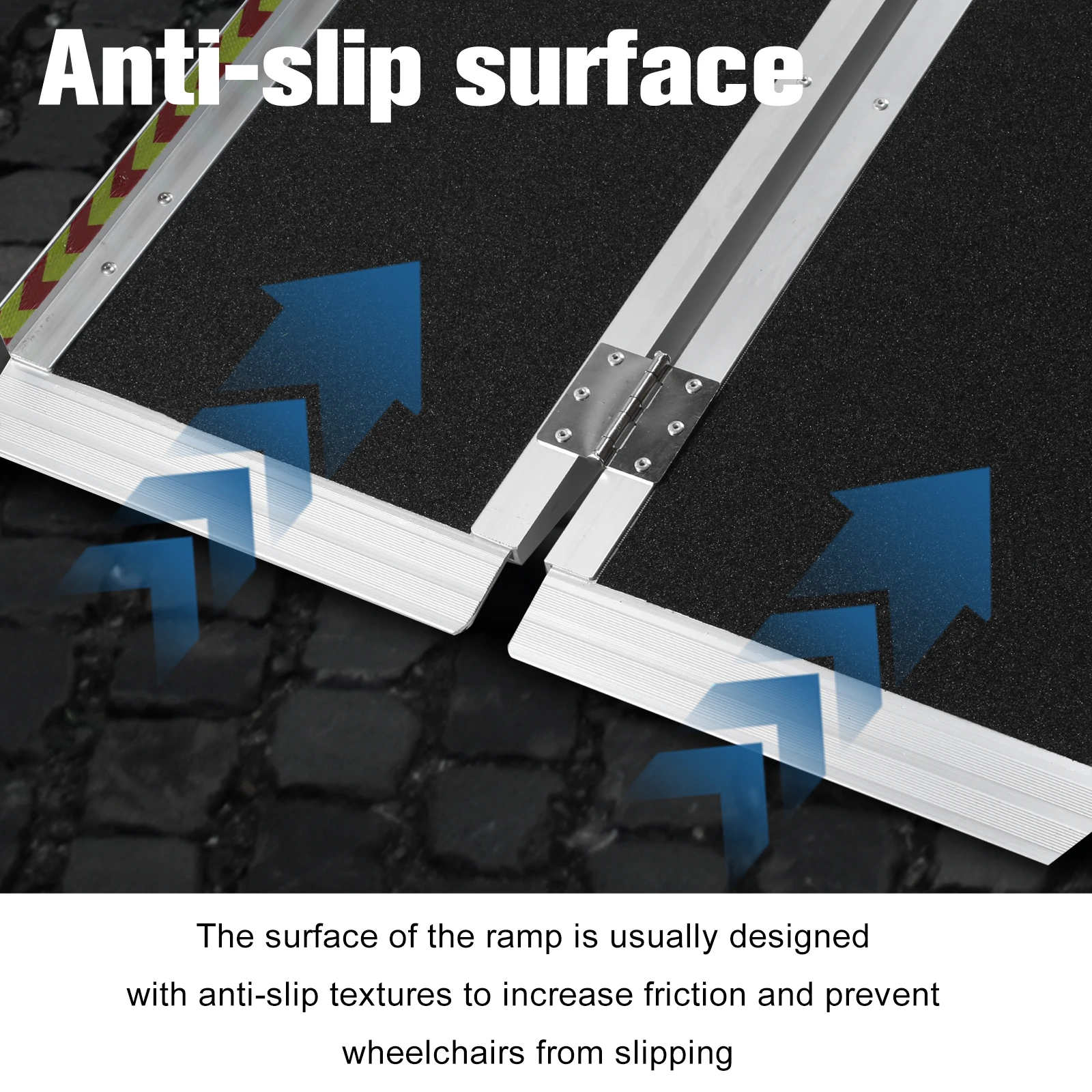 Portable Wheelchair Ramp Non-Slip Aluminum Folding Door Threshold Wheelchair Ramp Wheel Chair Ramp for Home Steps Doorways