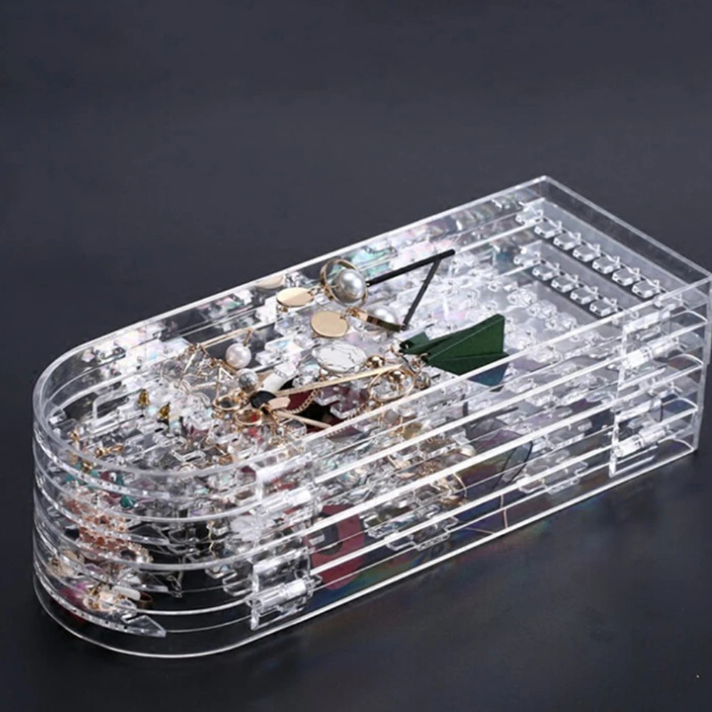 

2pcs Earring Display Rack Foldable Jewelry Holder Organizer Stand Storage Dustproof Portable For Studs Rings Retail Craft Shows