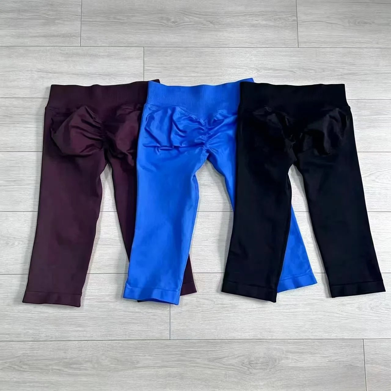 NEW Women's Low Waisted Capri Pants Super Soft No See Through Workout Yoga Running Athletic Push Up Gym Fitness Leggings