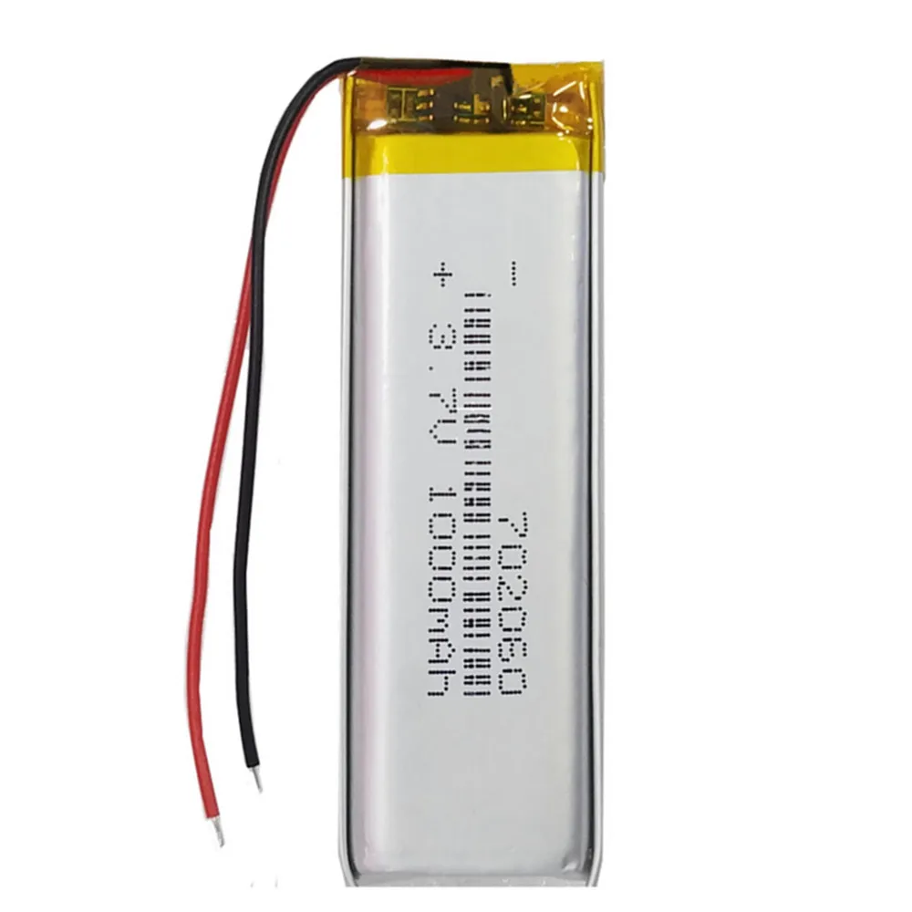 1-10PCS 702060 752065 3.7V 1000mAh Lithium Polymer Rechargeable Battery For MP3 MP4 GPS DVD Bluetooth Speaker Headset Recorder