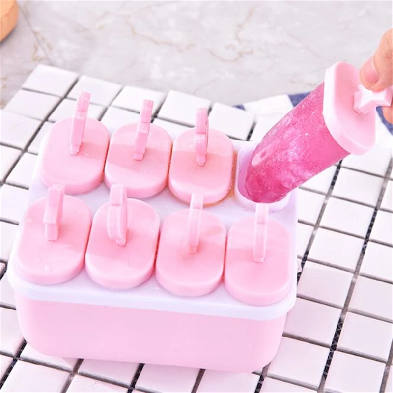 Popsicle Molds 6/8 Grid Ice Pop Molds Food Grade Silicone Ice Cream Mold DIY Homemade Reusable Easy Release Ice Pop Make