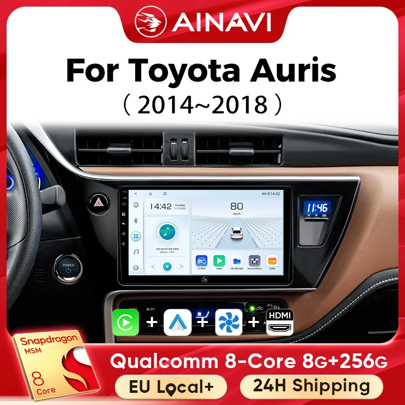 Ainavi Car Multimedia Player For Toyota Auris 2014 2015 2016 2017 2018 Corolla Hybrid wireless Carplay Android Auto 4G Wifi 2Din