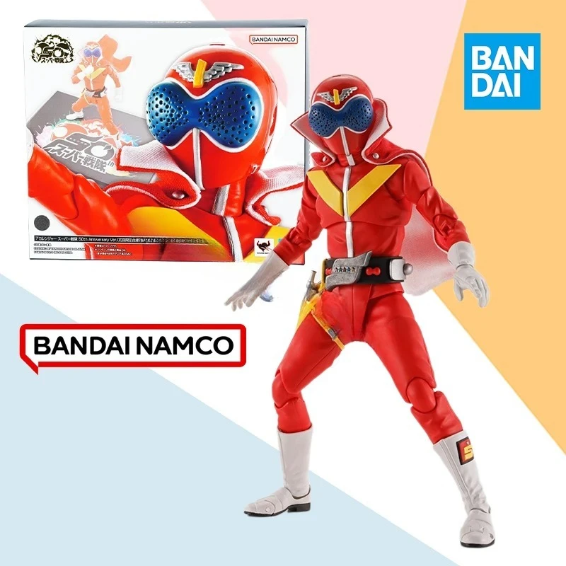 В наличии: Фигурка Bandai SHF Himitsu Sentai Gorenger Akarenger Super Sentai 50th, готовая модель, игрушка-подарок для детей