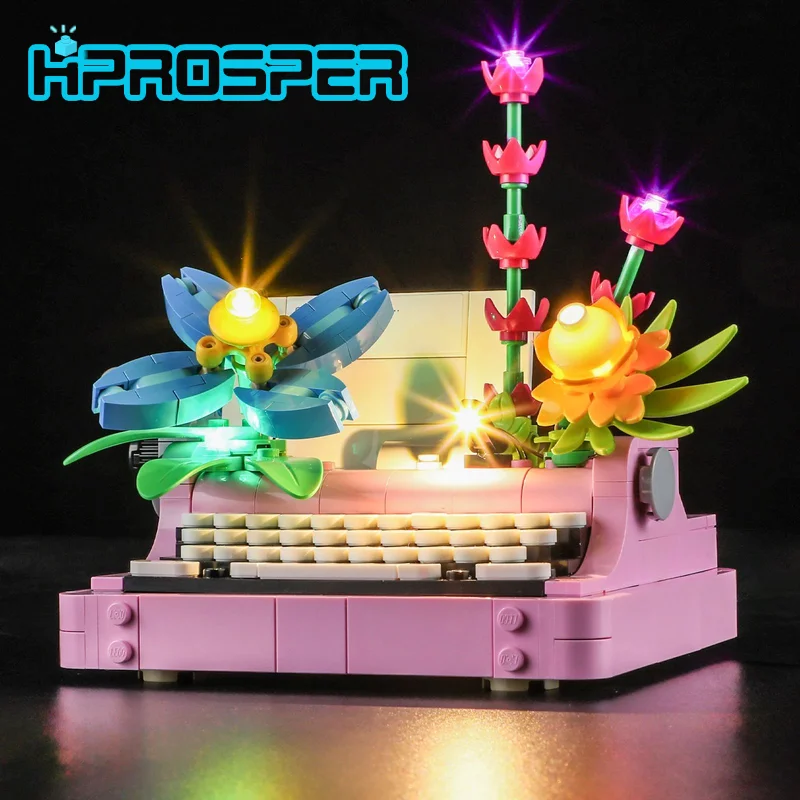 

Светодиодное освещение HPROSPER 5 В (без модели) для пишущей машинки LEGO 31169 с цветами, светящиеся строительные блоки с батарейным блоком